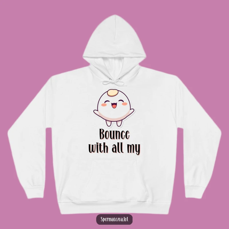 Funny Rounded Character Hoodie - Cozy Joyful Bouncing Smile Wear