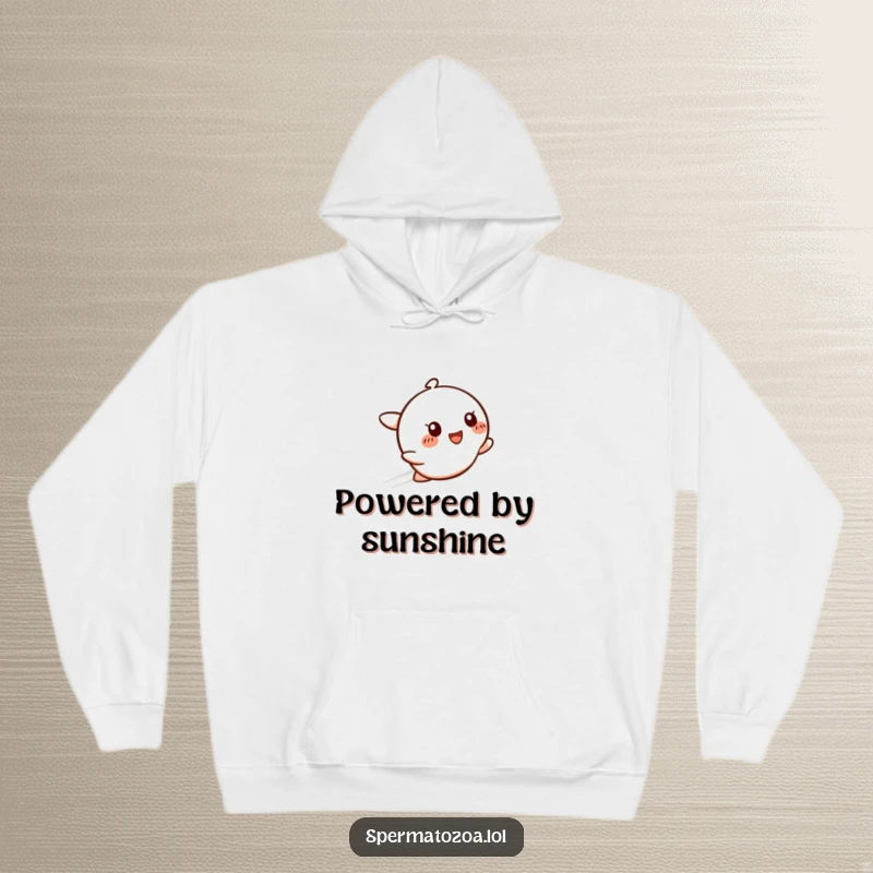 Funny Speedy Smile Hoodie featuring a zipping character with a glow, offering comfort and speedy humor for quick movers and gift-givers.