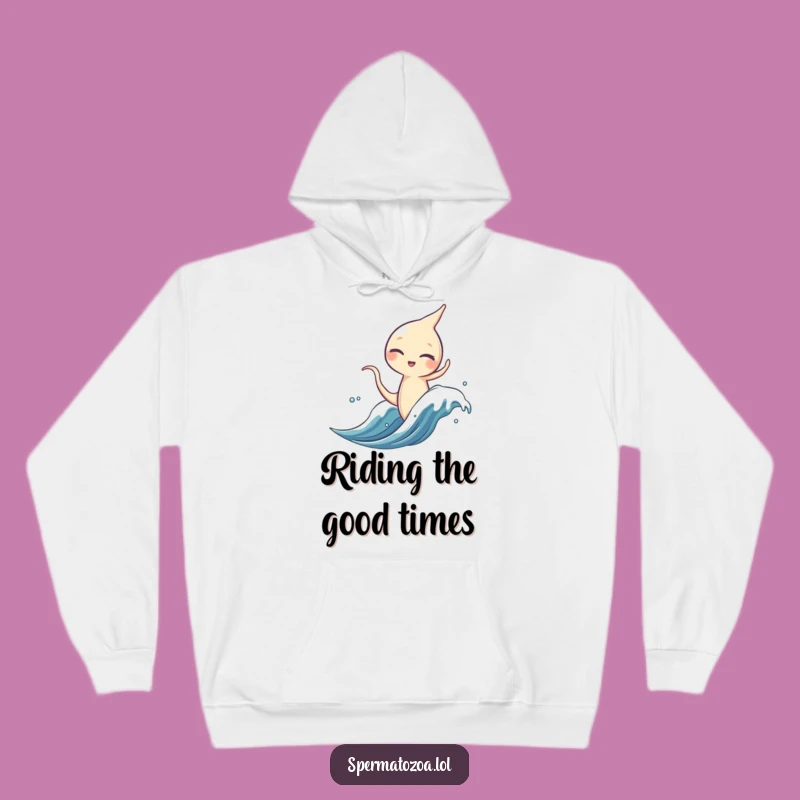 Funny Winking Sperm Surfer Hoodie - Stay Cool and Adventurous!
