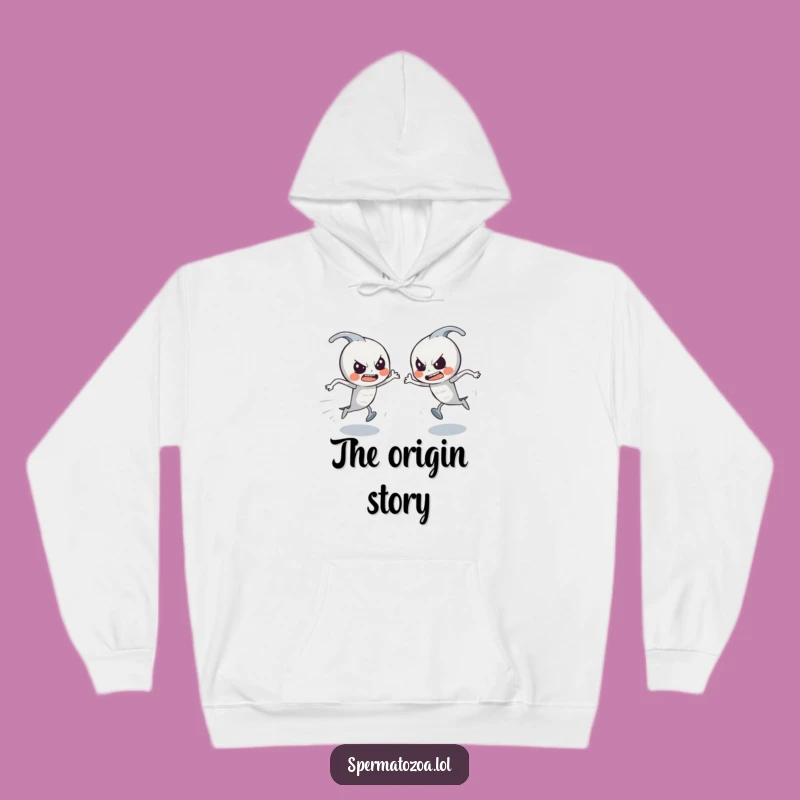 Funny Sperm Race Hoodie: Determined Characters, Cozy & Hilarious Gift!