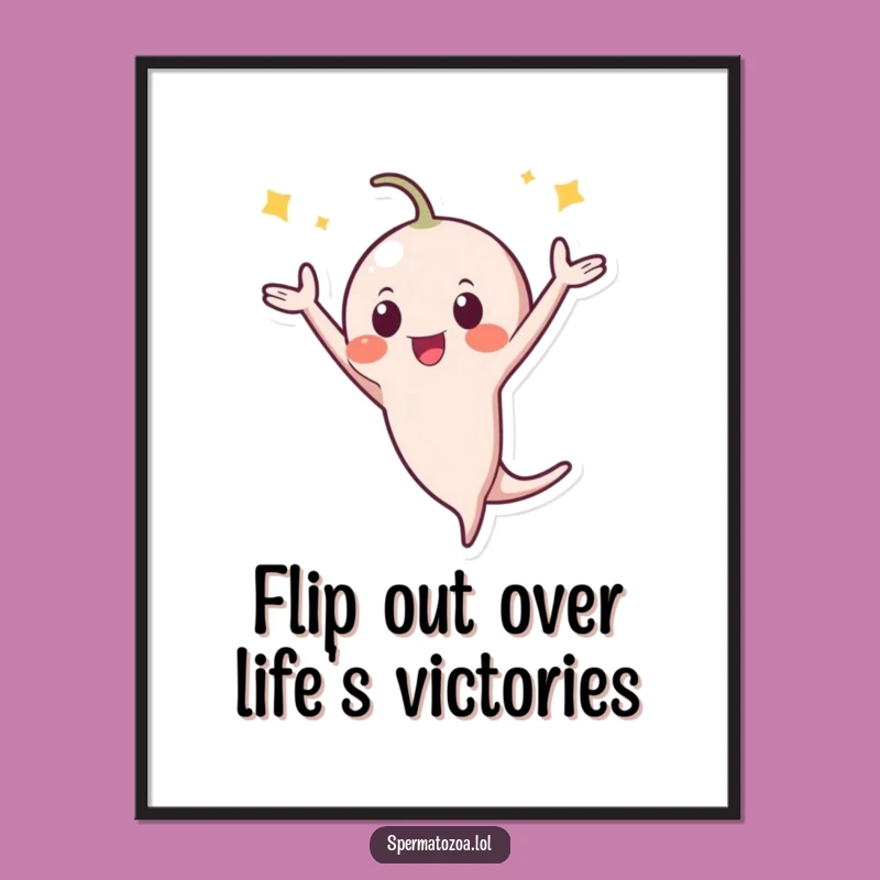 Free Printable Wall Art: Flipping Sperm Funny Abstract Downloadable Decor