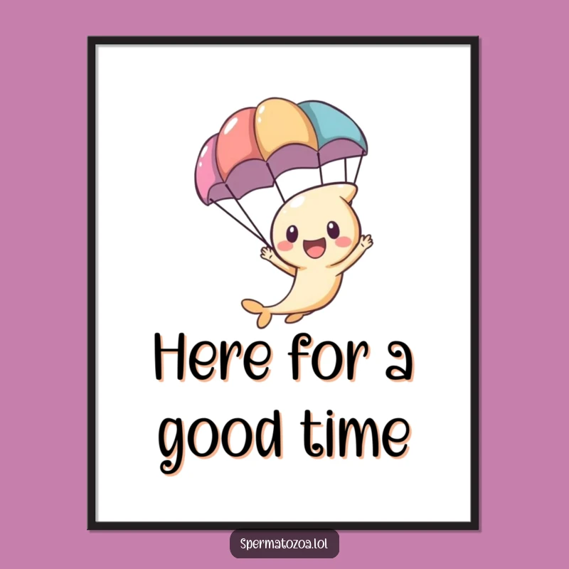 Free Printable Sperm Wall Art: Parachute Zoom Design for a Humorous Downloadable Decor