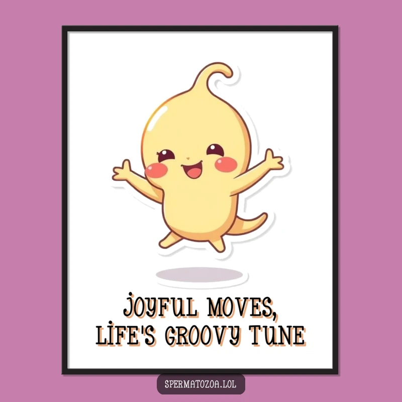 Funny Free Printable Sperm Dance Art: Downloadable Humorous Wall Decor Gift
