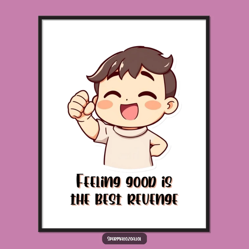 Funny Free Printable Wall Art: Cheerful Fist Pump Victory, Energetic Downloadable Decor