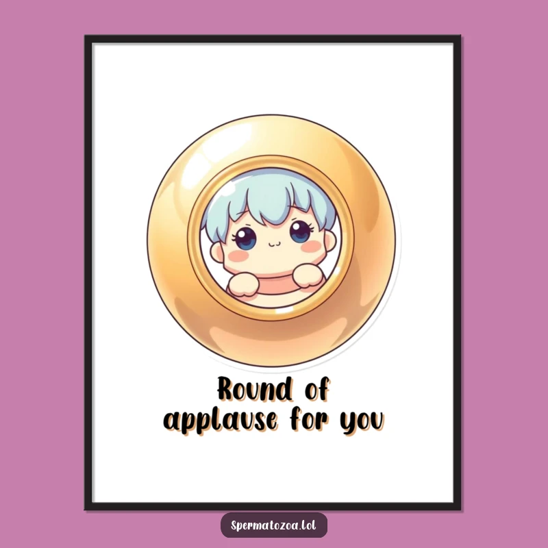 Funny Free Printable Wall Art: Circular Peek Surprise, Quirky Downloadable Decor