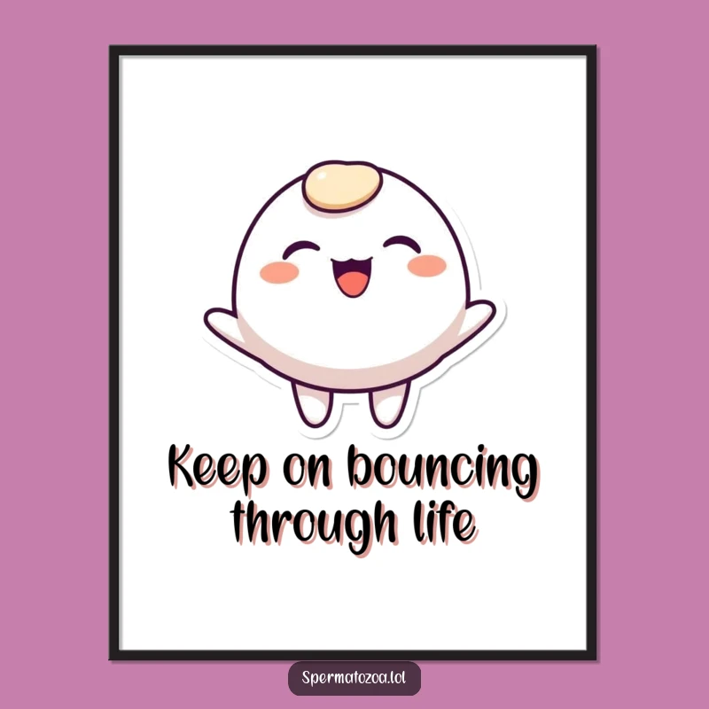 Funny Free Printable Wall Art: Joyful Bouncing Character, Energetic Downloadable Decor for Happy Spaces
