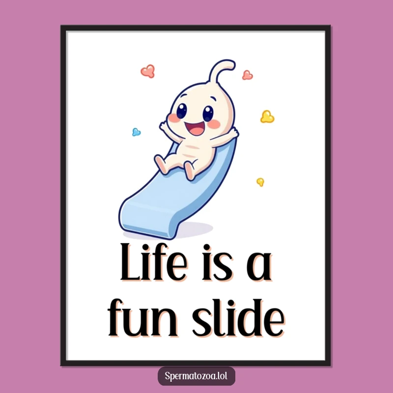 Funny Free Printable Wall Art: Sperm Slide Fun, Hilarious Downloadable Decor