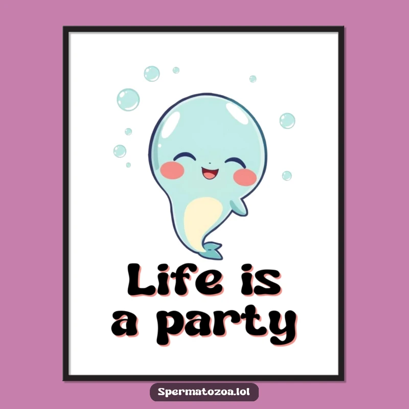 Funny Free Printable Wall Art: Giggling Sperm Bubbles