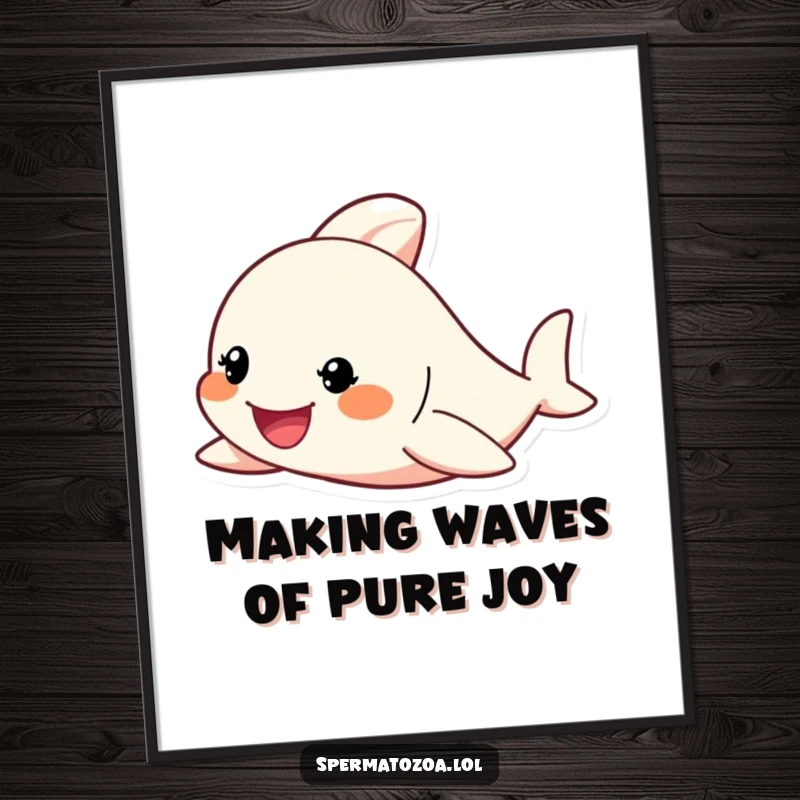 Funny Free Printable Wall Art depicting a tiny character vigorously swimming with a highly determined and cheerful grin.