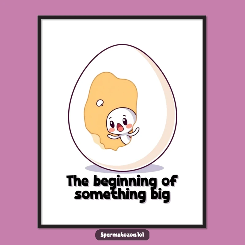 Free Printable Sperm Wall Art: Egg Surprise Design for a Humorous Downloadable Decor
