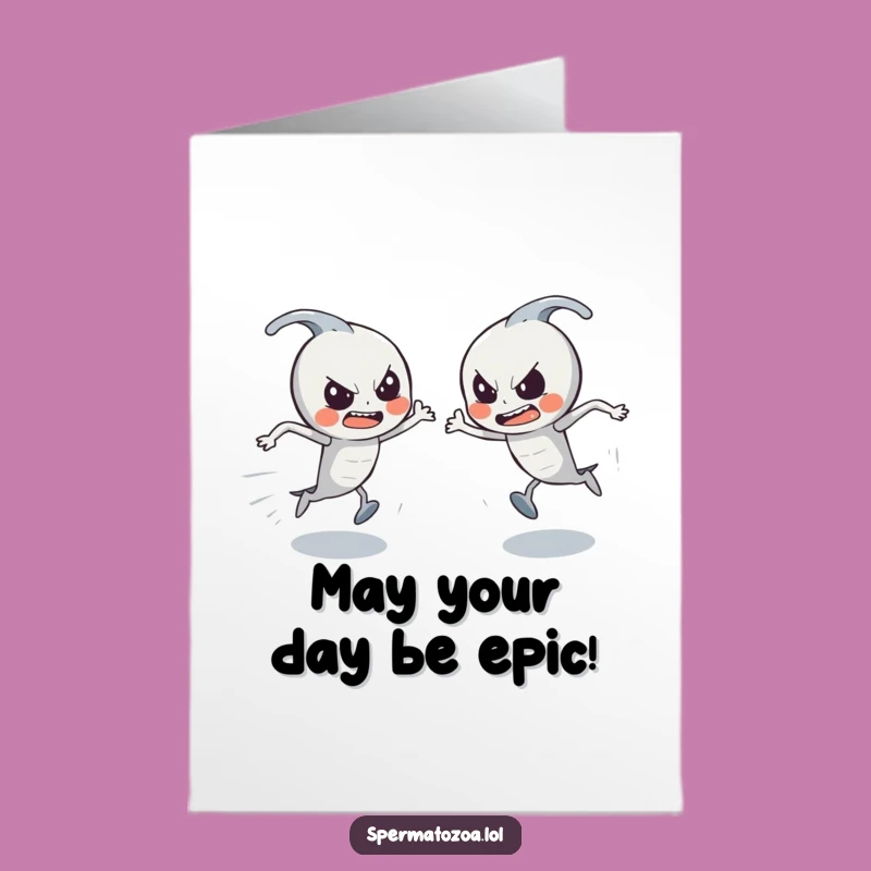 Free Printable Birthday Card: Funny Sperm Race Design, Hilarious Downloadable Gift for Him