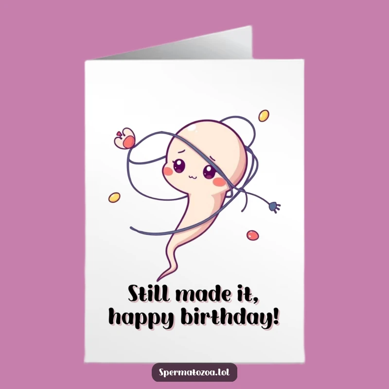 Funny Free Printable Birthday Card: Tangled Sperm - Oops Birthday!
