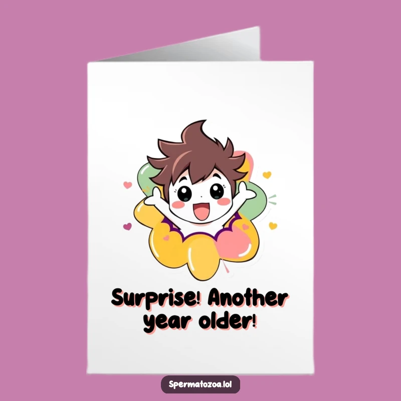 Free Printable Birthday Card: Funny Character Explodes with Joy - Downloadable & DIY