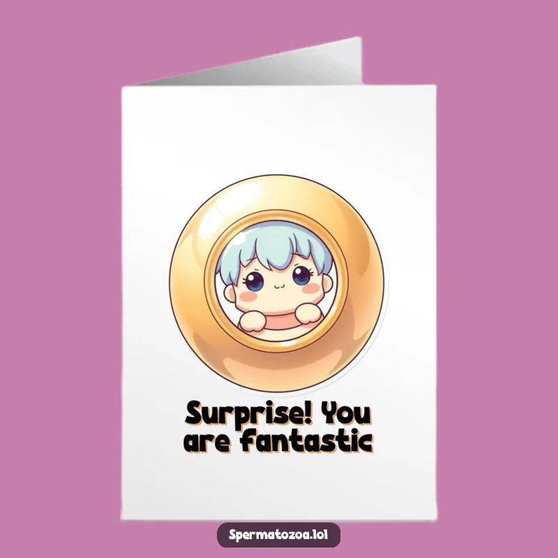 Free Printable Funny Birthday Card: Circular Peek, Downloadable Quirky Gift