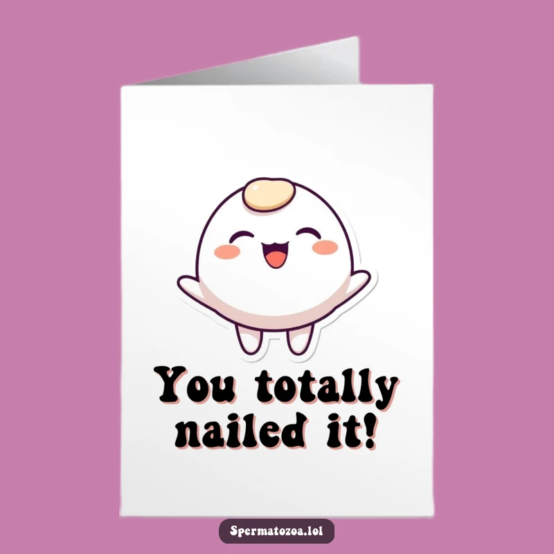 Free Printable Congrats Card: Bouncing Character, Uplifting Funny Downloadable Gift for Achievements