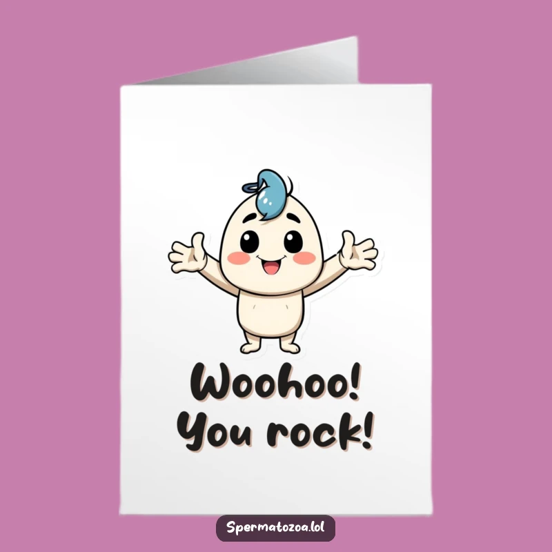 Free Printable Congrats Card: Goofy Pose Character, Funny Achievement Downloadable