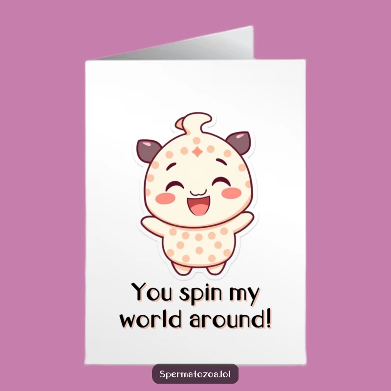Free Printable Congrats Card: Spinning Character, Joyful Funny Downloadable Gift for Success