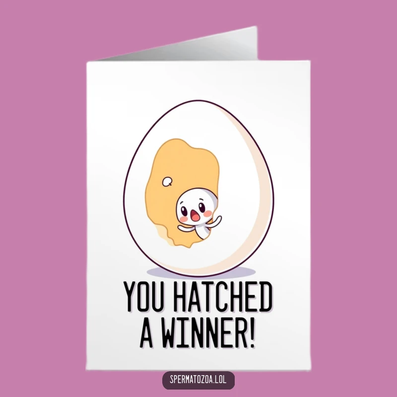 Free Printable Sperm Congratulations Card: Egg Surprise Design for a Bold Downloadable