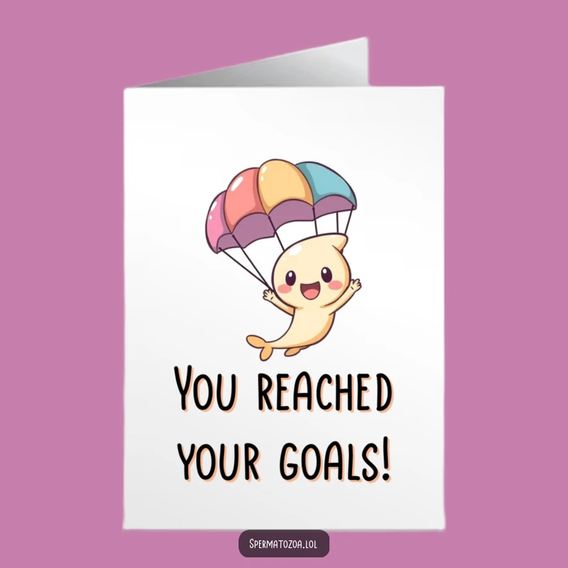 Free Printable Sperm Congratulations Card: Parachute Zoom Design for a Bold Downloadable
