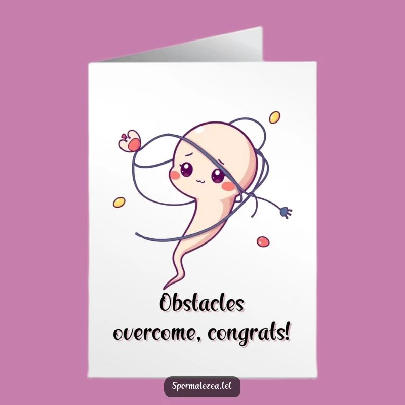 Free Printable Congrats Card: Tangled Sperm - You Got Through It!