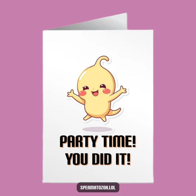 Free Printable Happy Dance Sperm Congrats Card: Humorous Downloadable Greeting for Success