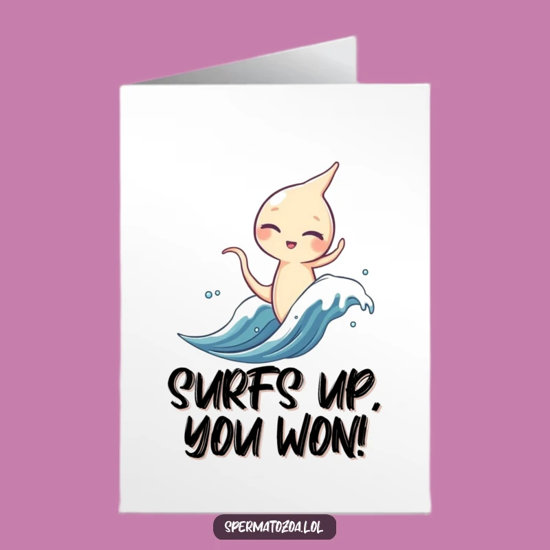 Free Printable Congrats Card: Surfing Sperm - You Nailed It!