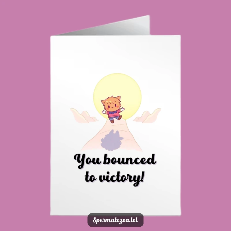 Free Printable Bouncing Congrats Card: Glowing Goal Cheerful Downloadable Gift