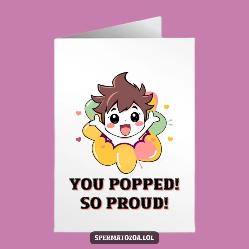 Free Printable Congrats Card: Character Bursting with Excitement - Instant Download
