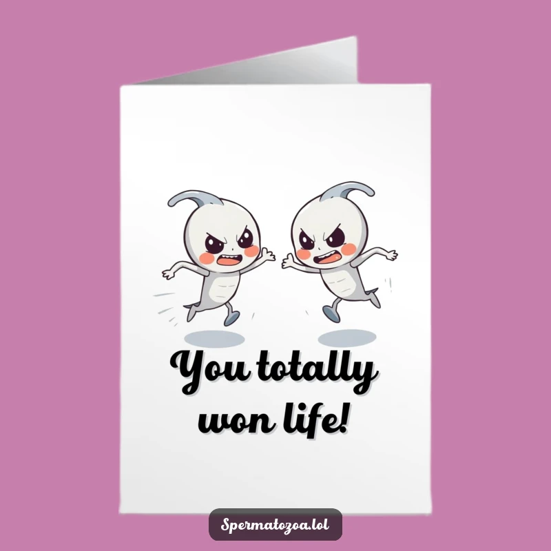 Free Printable Congrats Card: Humorous Sperm Race Design, Perfect Downloadable Gift