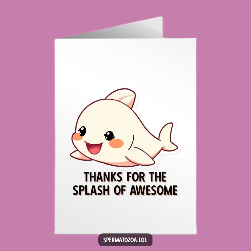 Free Printable Thank You Card: Tiny Swimmer, Funny Gratitude Downloadable