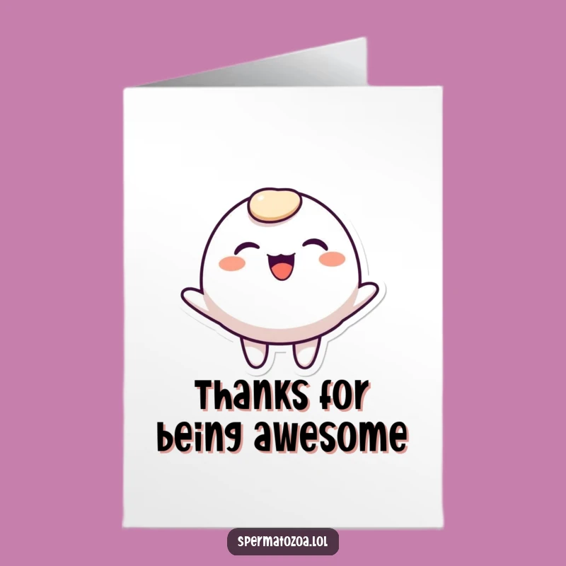 Free Printable Thank You Card: Cheerful Bouncing Character, Funny Downloadable Gift for Showing Gratitude