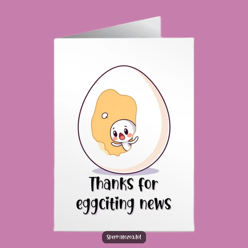 Free Printable Sperm Thank You Card: Egg Surprise Design for a Cheeky Downloadable