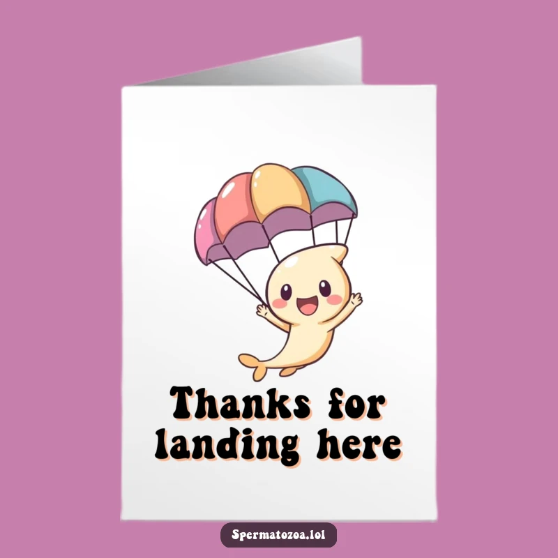 Free Printable Sperm Thank You Card: Parachute Zoom Design for a Cheeky Downloadable