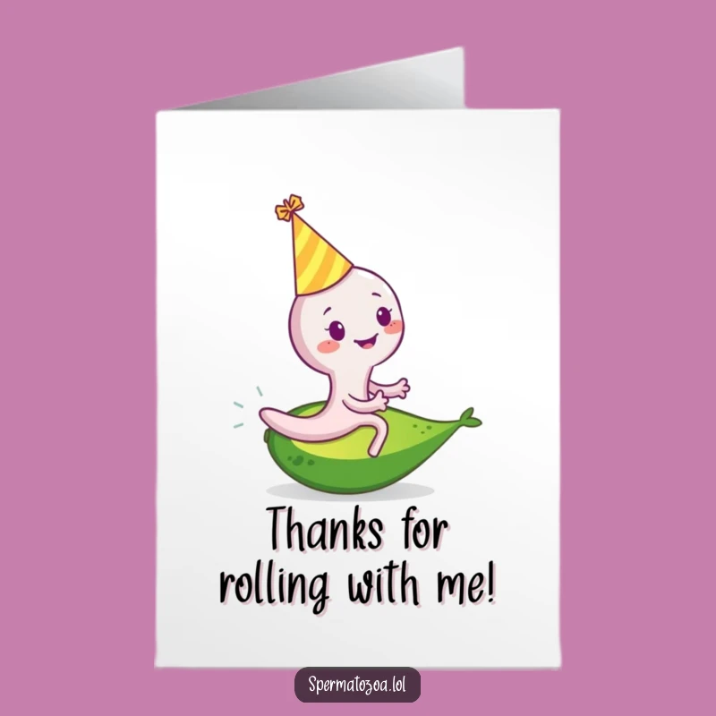 Free Printable Thank You Card: Sperm Avocado Adventure! Funny Downloadable.