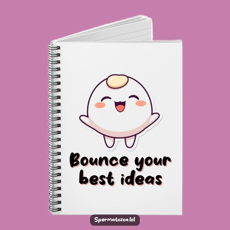 Funny Rounded Character Notebook - Joyful Bouncing Smile Journal