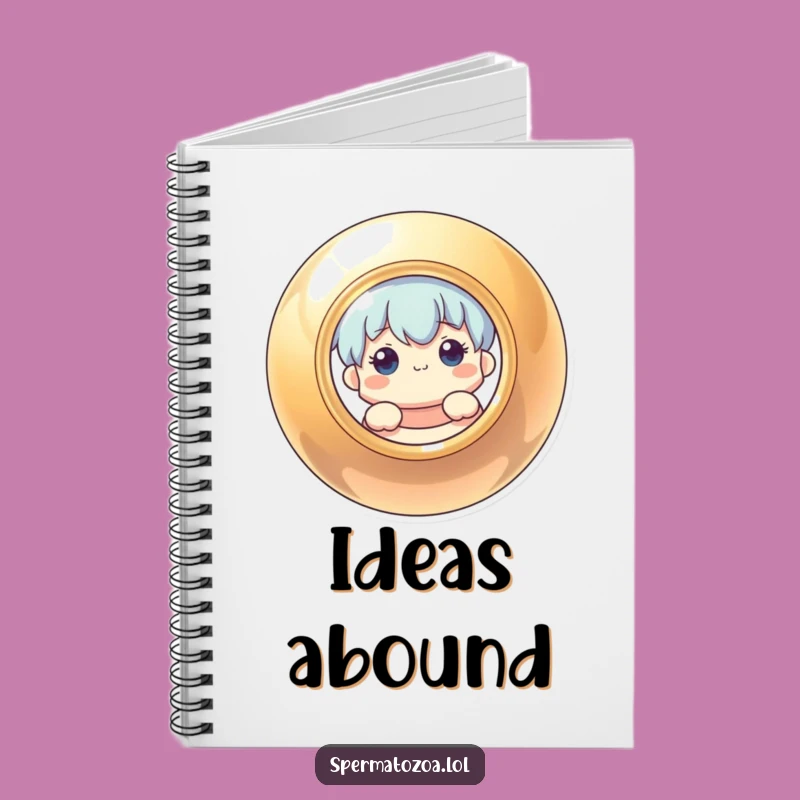 Funny Notebook: Curious Character Behind Shiny Circle - Writing Funny Gift