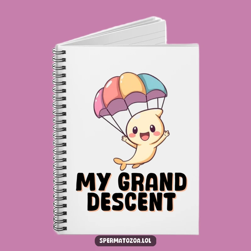 Funny Sperm Parachute Notebook - Exciting Journey Character Journal