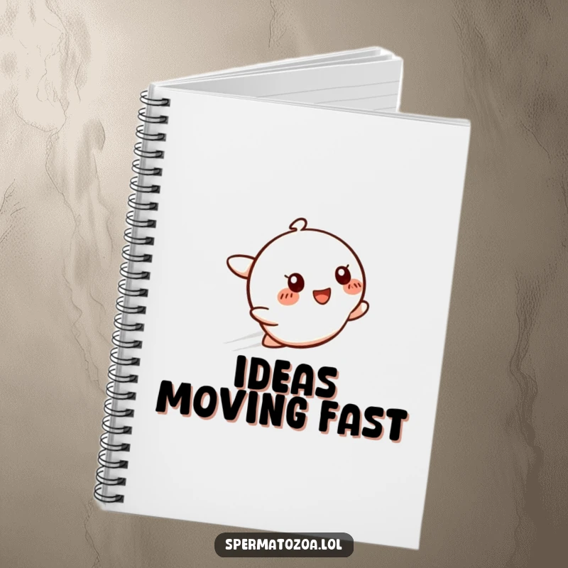 Funny Speedy Smile Notebook featuring a zipping character with a glow, ideal for journaling and as a funny gift.