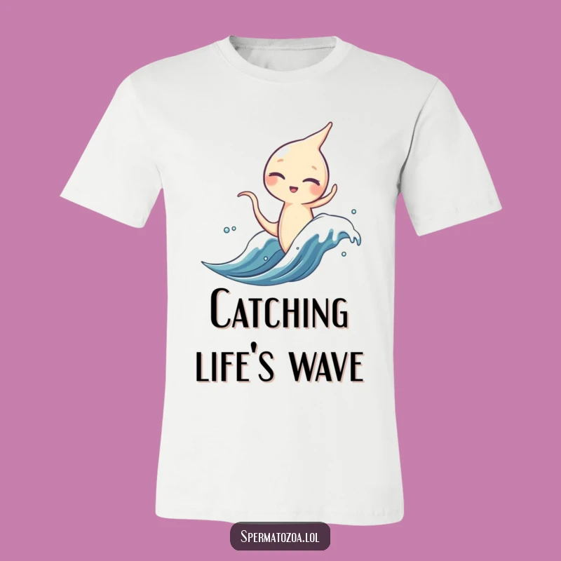 Funny Sperm Surfer T-Shirt - Ride the Waves with Style!