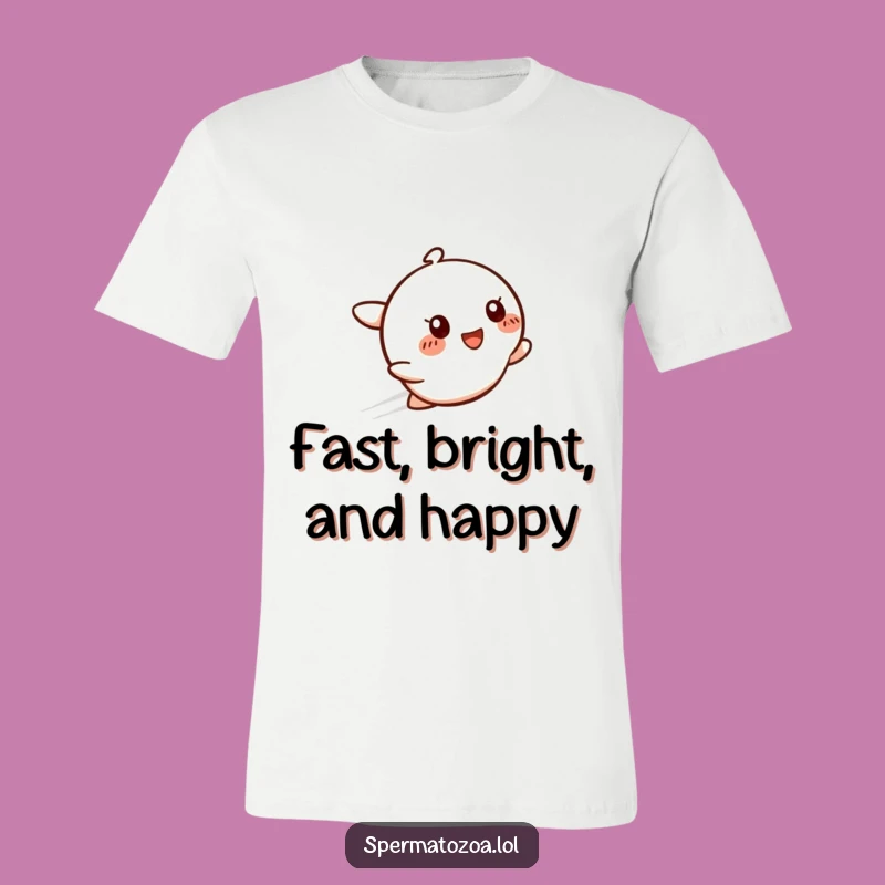 Funny Speedy Smile T-Shirt: Glowing Zipping Character Tee, Ideal Funny Gift for Energetic Souls