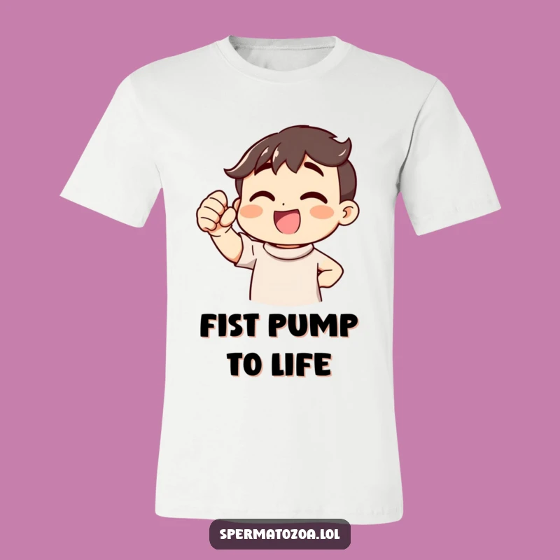 Funny Victory Cheer T-Shirt: Enthusiastic Fist Pump Tee, Ideal Funny Gift for Go-Getters