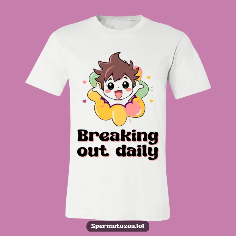 Funny Abstract Escape T-Shirt: Ecstatic Character Breaking Free, Hilarious Gift Idea