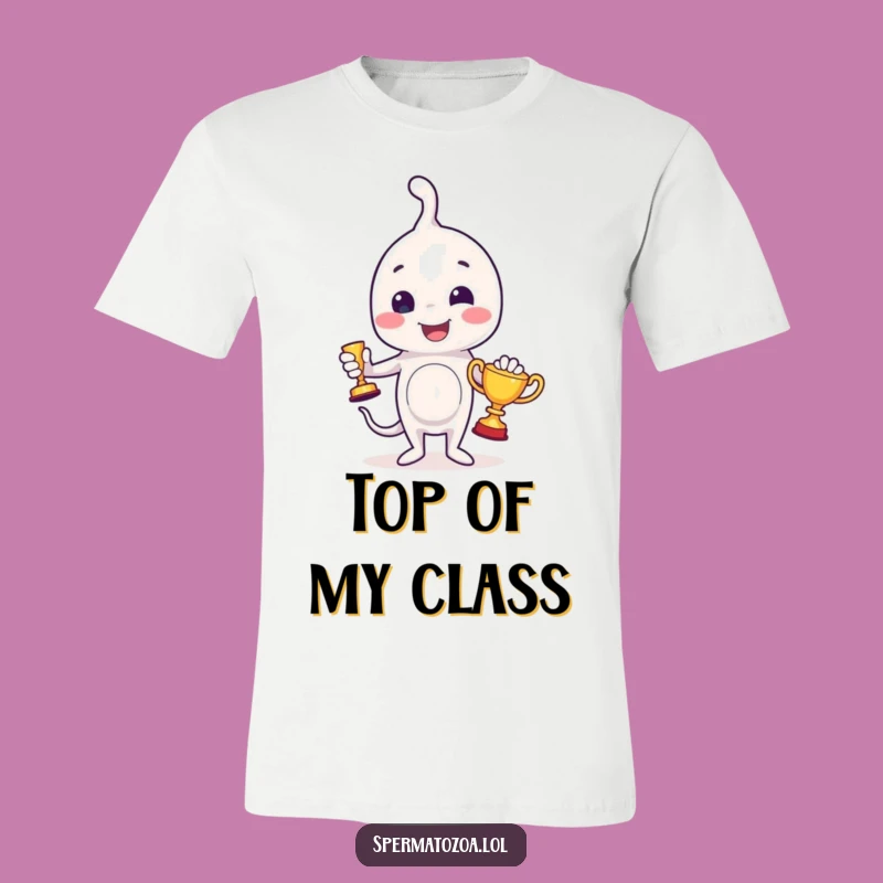 Funny Sperm Trophy T-Shirt: Wear Your Victories with This Humorous Sperm Tee!
