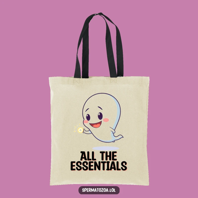 Funny Sperm Tote Bag: Carry Your Laughs with This Goofy Sperm Design, Perfect Funny Gift!