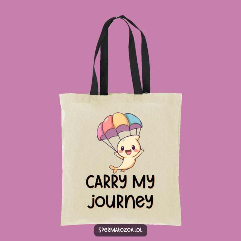 Funny Sperm Parachute Tote Bag - Exciting Character Carry-All