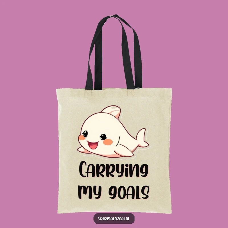 Funny Tiny Swimmer Tote Bag: Carry Your Drive with This Determined Design!