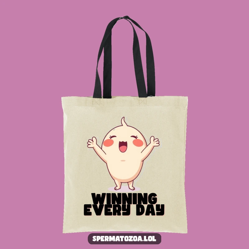 Funny Sperm Cheer Tote Bag: Enthusiasm To-Go, Practical Funny Gift!